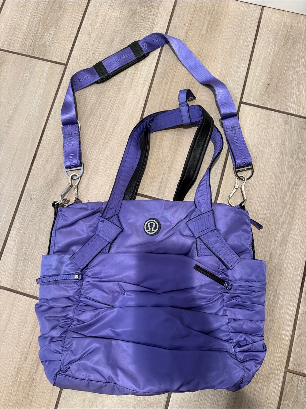 lululemon athletica Purple Quilted Tote with Detachable Strap